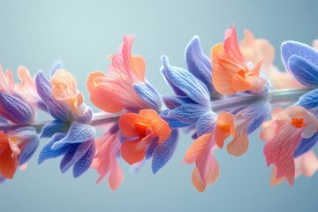 Fototapeta premium Vibrant sage flowers harvested from a garden isolated against a clear background