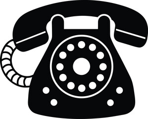 retro telephone on white background