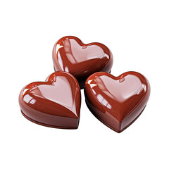 heart shaped chocolate candy isolated on transparent white background png, clipping path