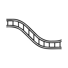 Curved roller coaster track with amusement