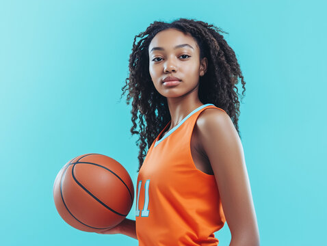 woman with basketball
