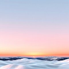 Peaceful Ocean Horizon at Sunset with Gradient Sky and Winter Foreground