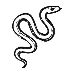 PNG Simple black snake illustration.
