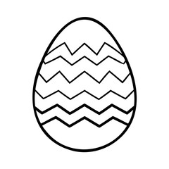 Outline an Easter egg with zigzag pattern vector