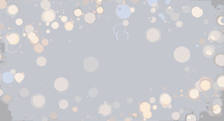 Softly glowing circles and sparkles in a muted grey background with bokeh light effect