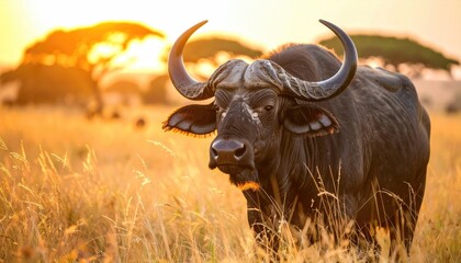 Fototapeta premium African buffalo at sunset