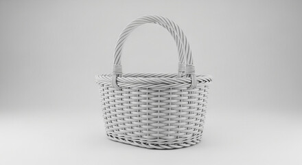 empty basket on white background