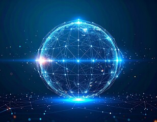 Obraz premium Futuristic digital globe representation with network connections and l