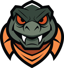 Fototapeta premium Furious tortoise head mascot logo design with heavy wrinkles