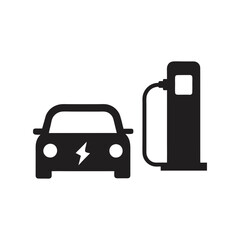 outline vector illustration of an electric car charger vector art
