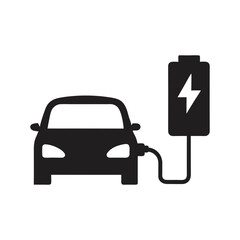 outline vector illustration of an electric car charger vector art