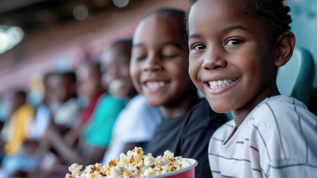 Kids enjoying snacks during a game or event