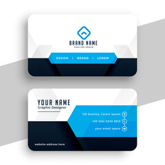 Horizontal business card with front and back presentation.