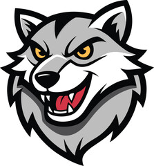 Mad ferret mascot logo with sharp grin and stylized s