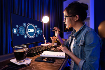 Customer relationship management system on brisk computer for CRM business and enterprise