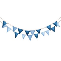 Fototapeta premium Celebration garland with blue triangle flags decoration for party and festive occasions vector image