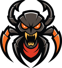 Vicious scorpion head mascot logo with upturned claw design