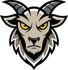 Obraz premium Aggressive goat head mascot logo design with beard and bold typography