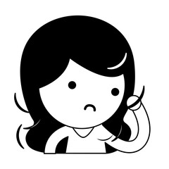 Illustration of a Girl Have Hair Falling