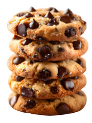 Cookies chocolate chip on transparent background