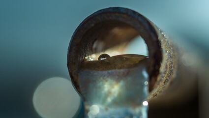 Captivating water droplet macro shot on pipe leak repair and plumbing maintenance guide