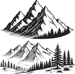 Mountain icon, hill icon, and vector