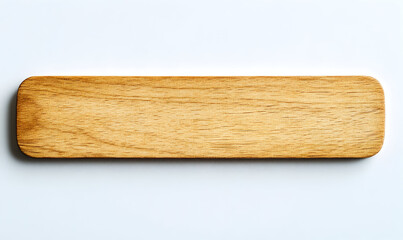 Wooden name tag mockup with rounded corners for branding and identification purposes