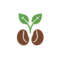 2D flat vector illustration little green sprouts icon isolated on a white background.