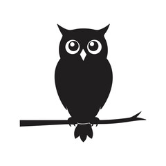 owl perched on a branch vector art