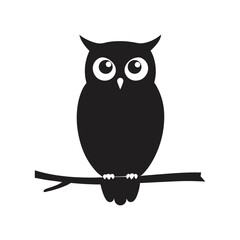 owl perched on a branch vector art