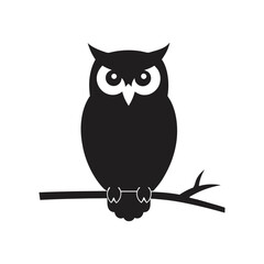 owl perched on a branch vector art