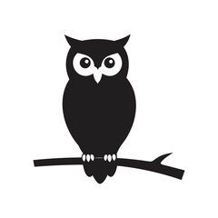 owl perched on a branch vector art