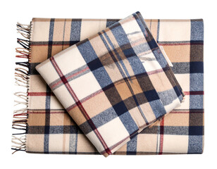 Flat Lay of Soft Flannel Blanket, isolated on a transparent background
