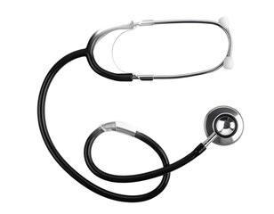 Stethoscope on White Background, isolated on a transparent background