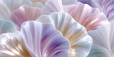 Soft, pastel-colored petals of floral bloom, an elegant and delicate display of nature's beauty and sophistication 