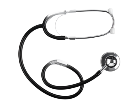 Stethoscope on White Background, isolated on a transparent background