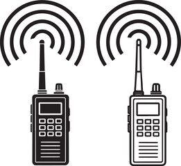 walkie-talkie icon and vector, black and white walkie-talkie