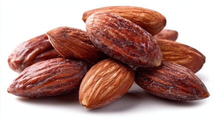 Dates and almonds food still life isolated on white background