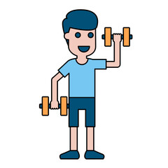 Illustration of a man lifting dumbbells
