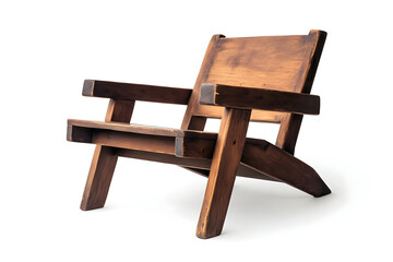 Classic wooden chair studio shot for interior design and furniture concepts, isolated