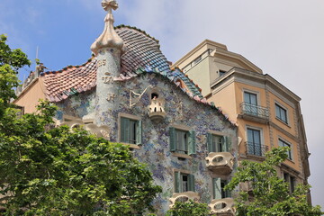 Blick in das Zentrum der Stadt Barcelona in Spanien	