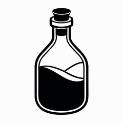 Glass Bottle With A Cork Stopper Zero Waste Concept