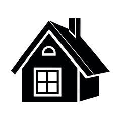 Cottage Roofline with Window Icon Vector Illustration