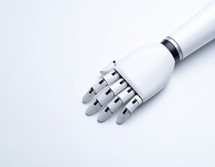 Naklejka premium White robotic arm on white background