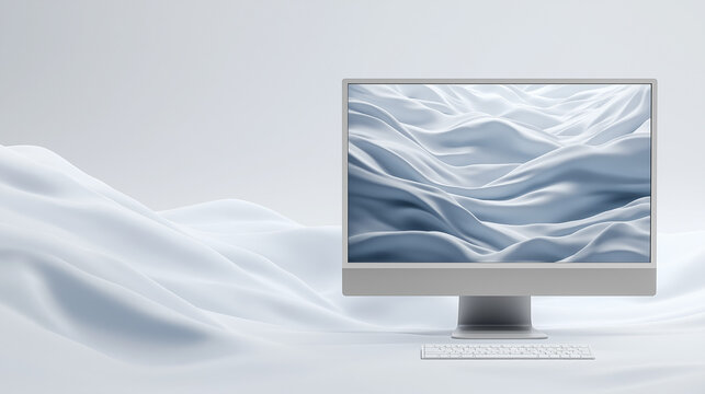 Computer Monitor mit Desktop und Wallpaper Hintergrund