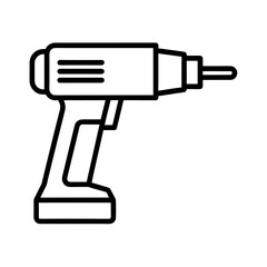 Drill Head Outline Icon Vector Illustration