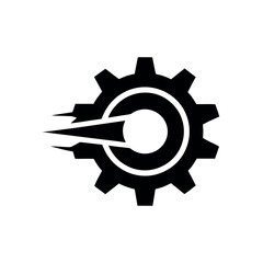 Gear in Motion Logo Icon Vector Illustration