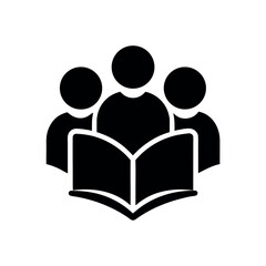 Group of People with Book Icon Vector Illustration