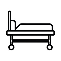 Hospital Bed Outline Icon Vector Illustration