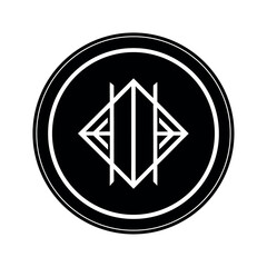 Initial Monogram Inside Circle Icon Vector Illustration